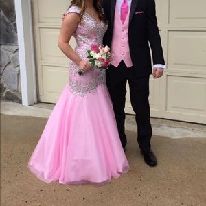 Pink Prom Dress w/ Iridescent jewels